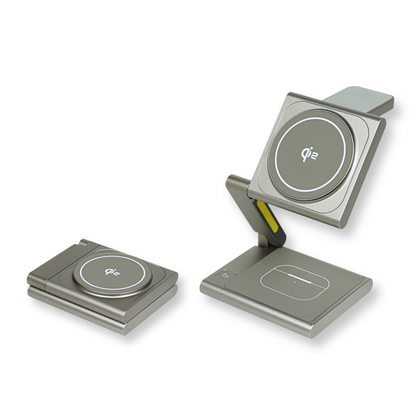 3-in-1 Qi2 Magnetic Charging Hub — Foldable
