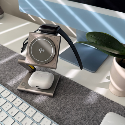 3-in-1 Qi2 Magnetic Charging Hub — Foldable